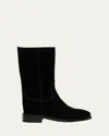 Santoni Fleeces Suede Tall Ranch Boots