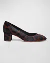 Santoni Animal-print Cavallino Low-heel Pump In Leopard