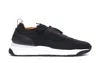Santoni Knitted Panelled Sneakers In Black