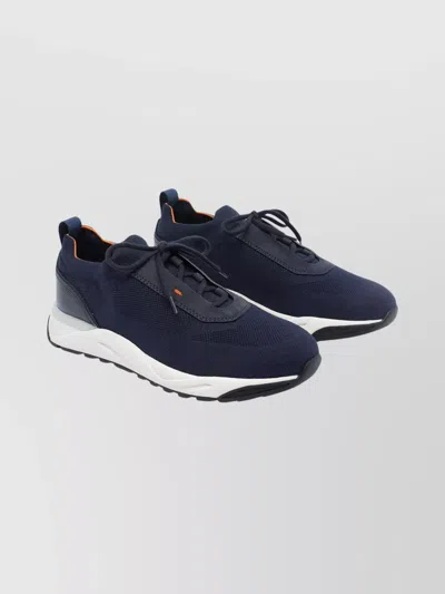SANTONI FLIN SNEAKERS WITH CONTRAST SOLE AND PULL TAB