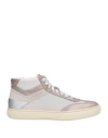 Santoni For Amg Woman Sneakers Taupe Size 6.5 Leather, Textile Fibers In Animal Print