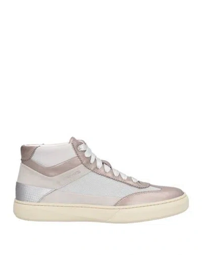 Santoni For Amg Woman Sneakers Taupe Size 6.5 Leather, Textile Fibers In Animal Print