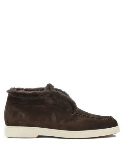 Santoni "fortune" Loafers In Brown