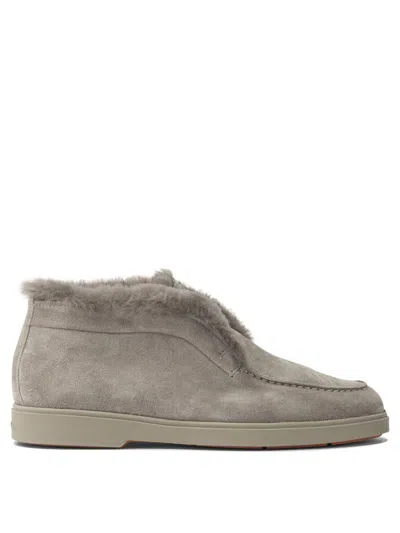 Santoni "fortune" Loafers In Gray