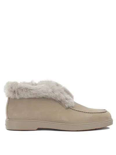 Santoni "fortune" Loafers In Neutral