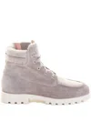 Santoni Beige Ankle Boot In Suede In Gray