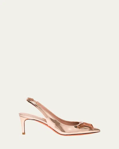 Santoni Gemmy Slingback Pumps In Rose Gold