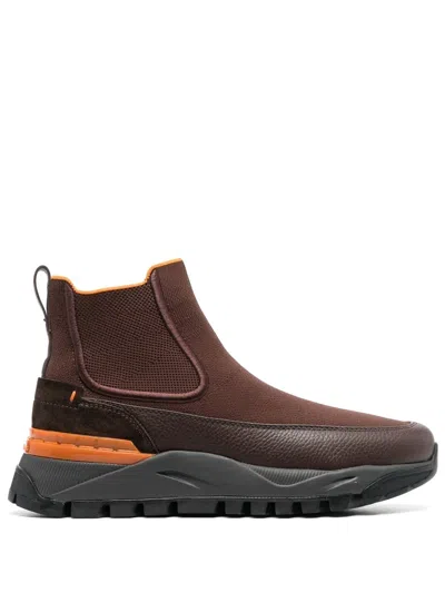 Santoni Gervase Suede Boots In 褐色