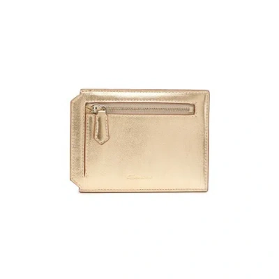 Santoni Gold Laminated Leather Document Holder