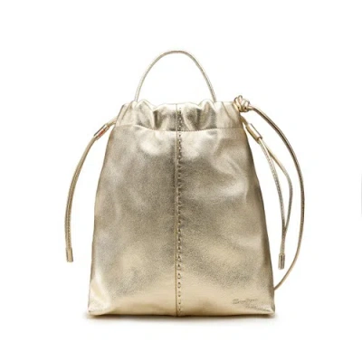 Santoni Gold Leather Crossbody Bag