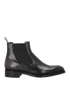 Santoni Goodyear Man Ankle Boots Black Size 11.5 Leather In Black
