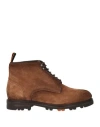 Santoni Goodyear Man Ankle Boots Brown Size 8 Leather In Brown