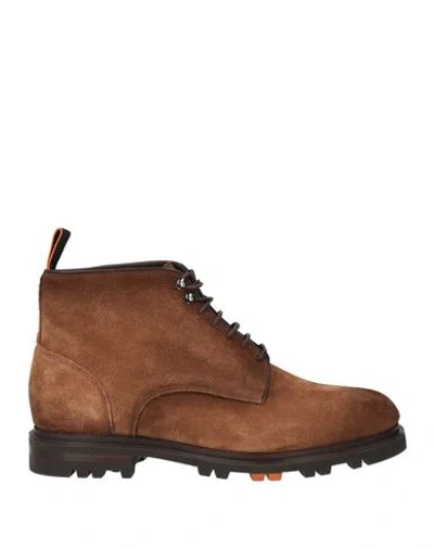 Santoni Goodyear Man Ankle Boots Brown Size 8 Leather