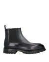 Santoni Goodyear Man Ankle Boots Charcoal Size 7.5 Leather In Black