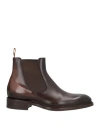 Santoni Goodyear Man Ankle Boots Dark Brown Size 9 Leather