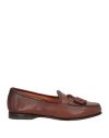 Santoni Goodyear Man Loafers Brown Size 7.5 Leather