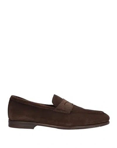 Santoni Goodyear Man Loafers Dark Brown Size 7 Leather