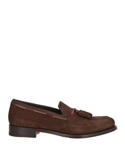 Santoni Goodyear Man Loafers Dark Brown Size 8.5 Leather