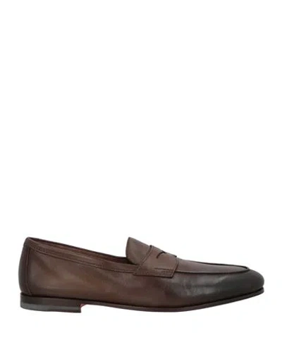 Santoni Goodyear Man Loafers Dark Brown Size 9 Leather