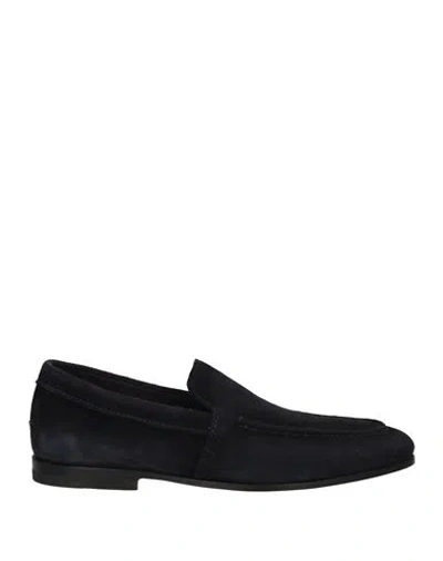 Santoni Goodyear Man Loafers Midnight Blue Size 6 Leather