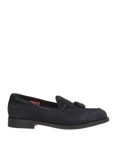 Santoni Goodyear Man Loafers Midnight Blue Size 6.5 Leather