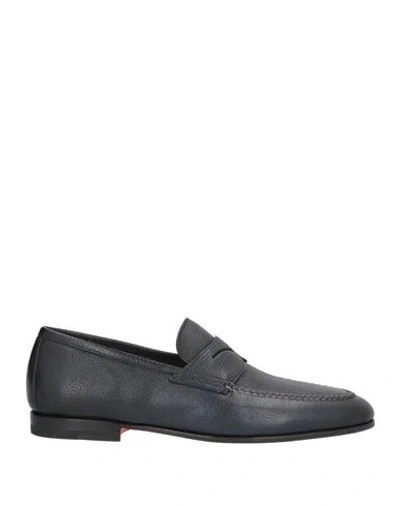 Santoni Goodyear Man Loafers Midnight Blue Size 8.5 Leather