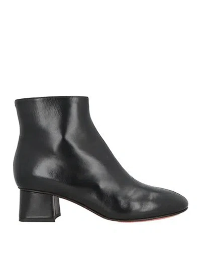 Santoni Goodyear Woman Ankle Boots Black Size 8 Leather