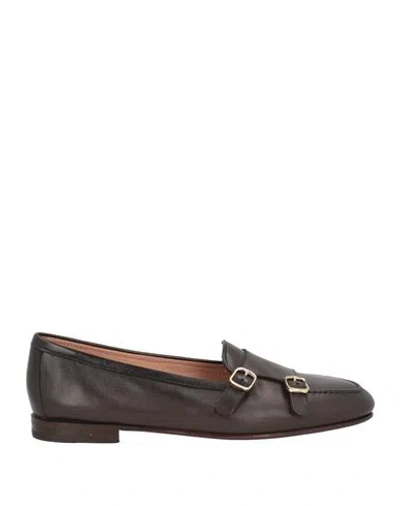 Santoni Goodyear Woman Loafers Dark Brown Size 8 Leather