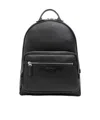Santoni Grained-texture Leather Backpack In Black