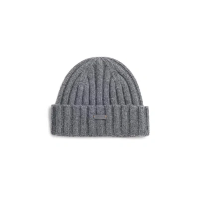 Santoni Grey Cashmere Beanie Gray