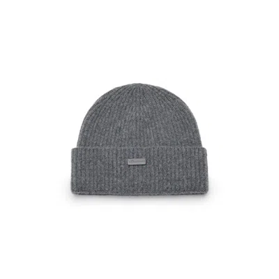 Santoni Grey Cashmere Beanie Lava Grey In Gray