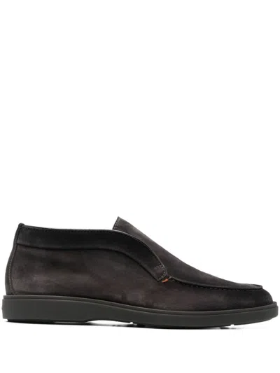 Santoni Grey Slip On Boots