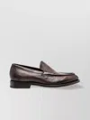 Santoni Grover Leather Sole Penny Strap Loafers In Brown