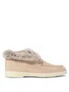 Santoni Faux Fur Trim Ankle Boots With Round Toe