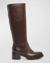 Santoni Hagar Leather Riding Boots In Brown
