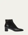 Santoni Halfrida Napa Zip Ankle Booties In Black