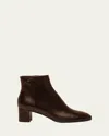 Santoni Halfrida Napa Zip Ankle Booties In Brown