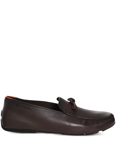 Santoni Havana Loafers In Red