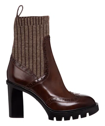 Santoni Heeled Boots In Brown