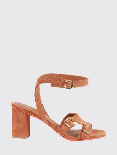 Santoni Heeled Sandal Woman In Animal Print
