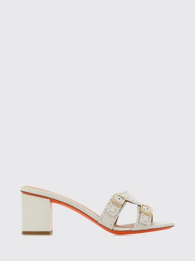 Santoni Heeled Sandal Woman Color White In Neutral