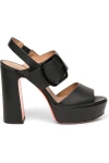 Santoni Bruxel Leather Buckle Platform Sandals In Black