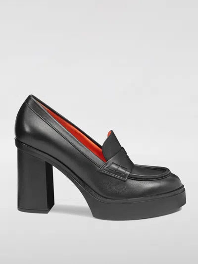 Santoni Women's Black Leather High-heel Pump