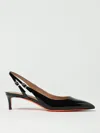 Santoni Audrey Patent Kitten Slingback Pumps In Schwarz