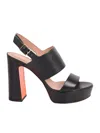 Santoni Platform-sole Sandals In Black