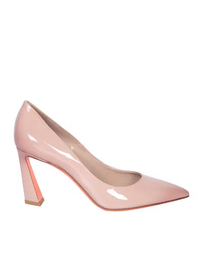 Santoni 85mm Patent-leather Pumps In Pink