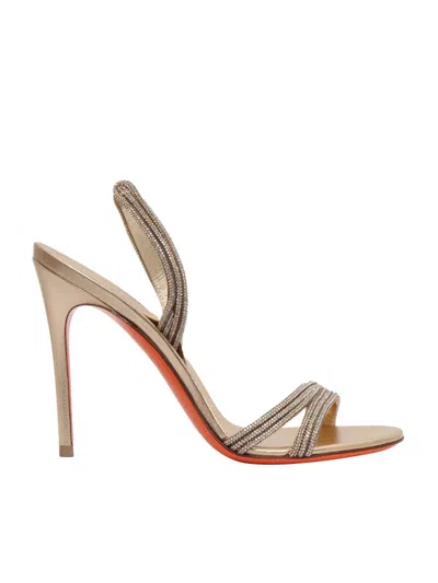 Santoni High Sandals With Delicate Straps In Gold
