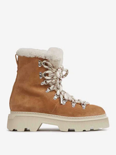 Santoni High Suede Boots In Brown