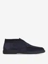 Santoni Men's Detroit Slip-on Suede Chukka Boots In Midnight Blue