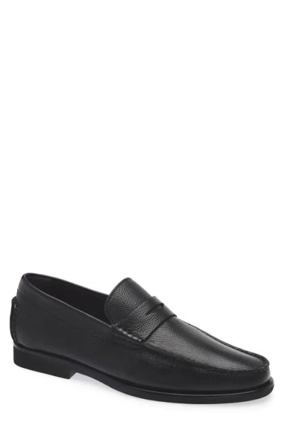 Santoni Ikangia Penny Loafer In Black